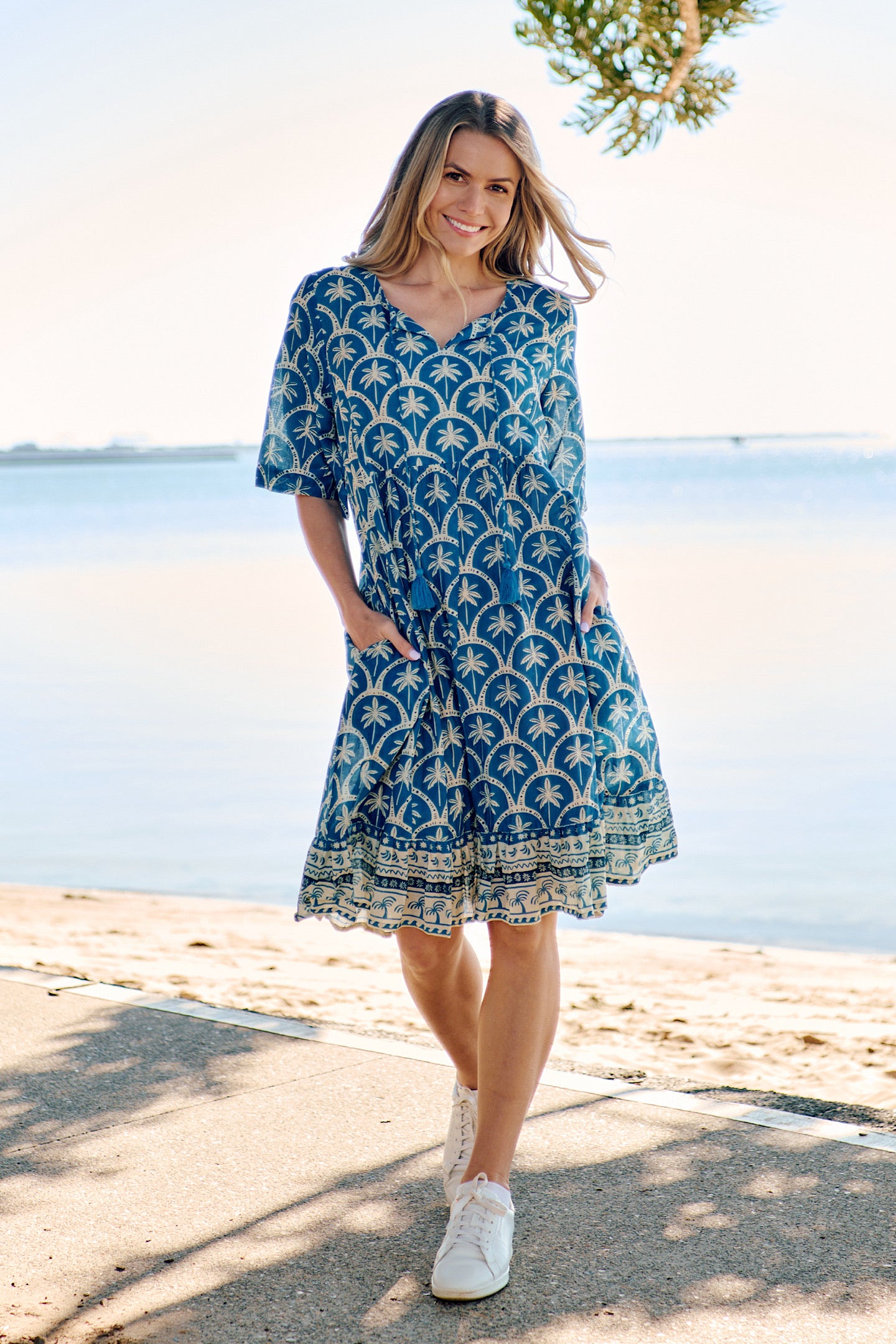 One Summer Charli Palm Border Denim