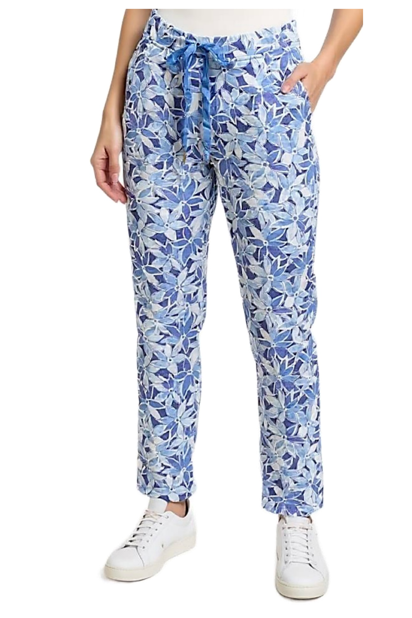 Cafe Latte Blue Floral Pant CLM566