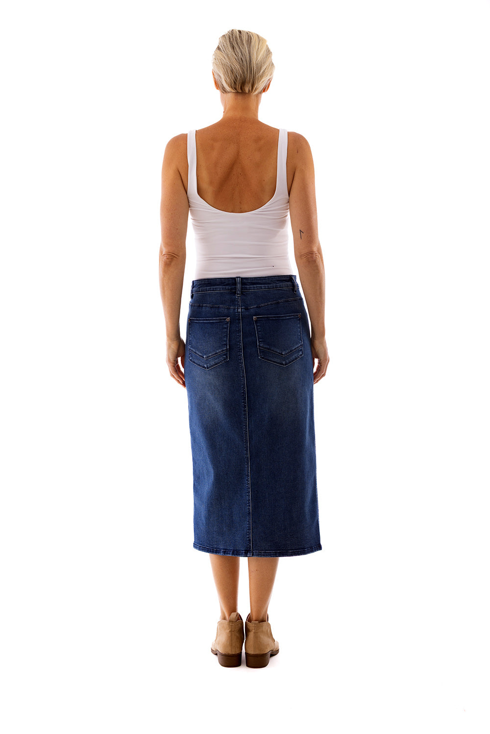 Cafe Latte Jean Skirt Denim CLM321