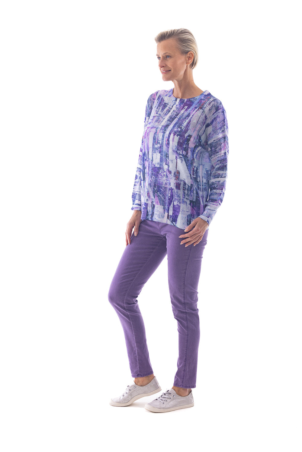 Cafe Latte Purple Print CLK109