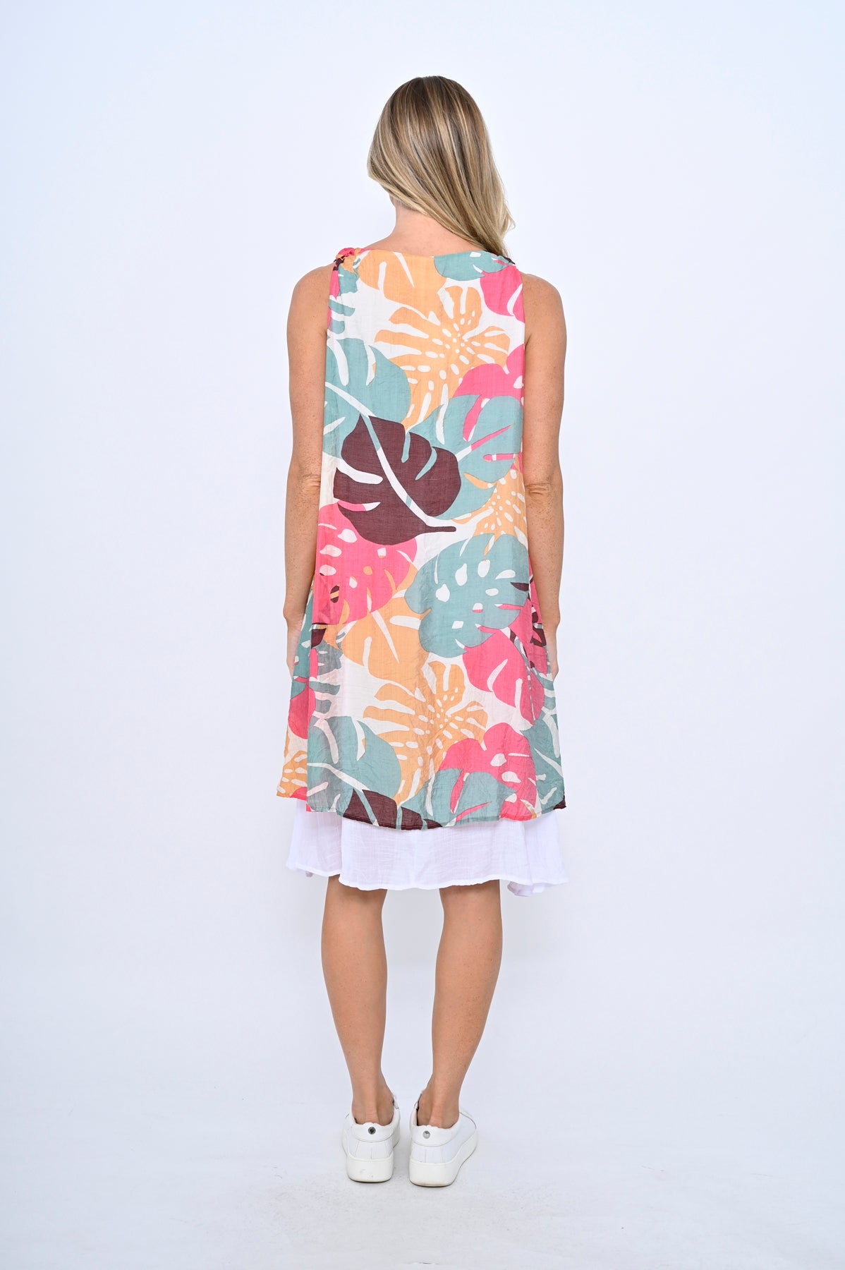 Cali & Co Red Print Dress LA2406-3