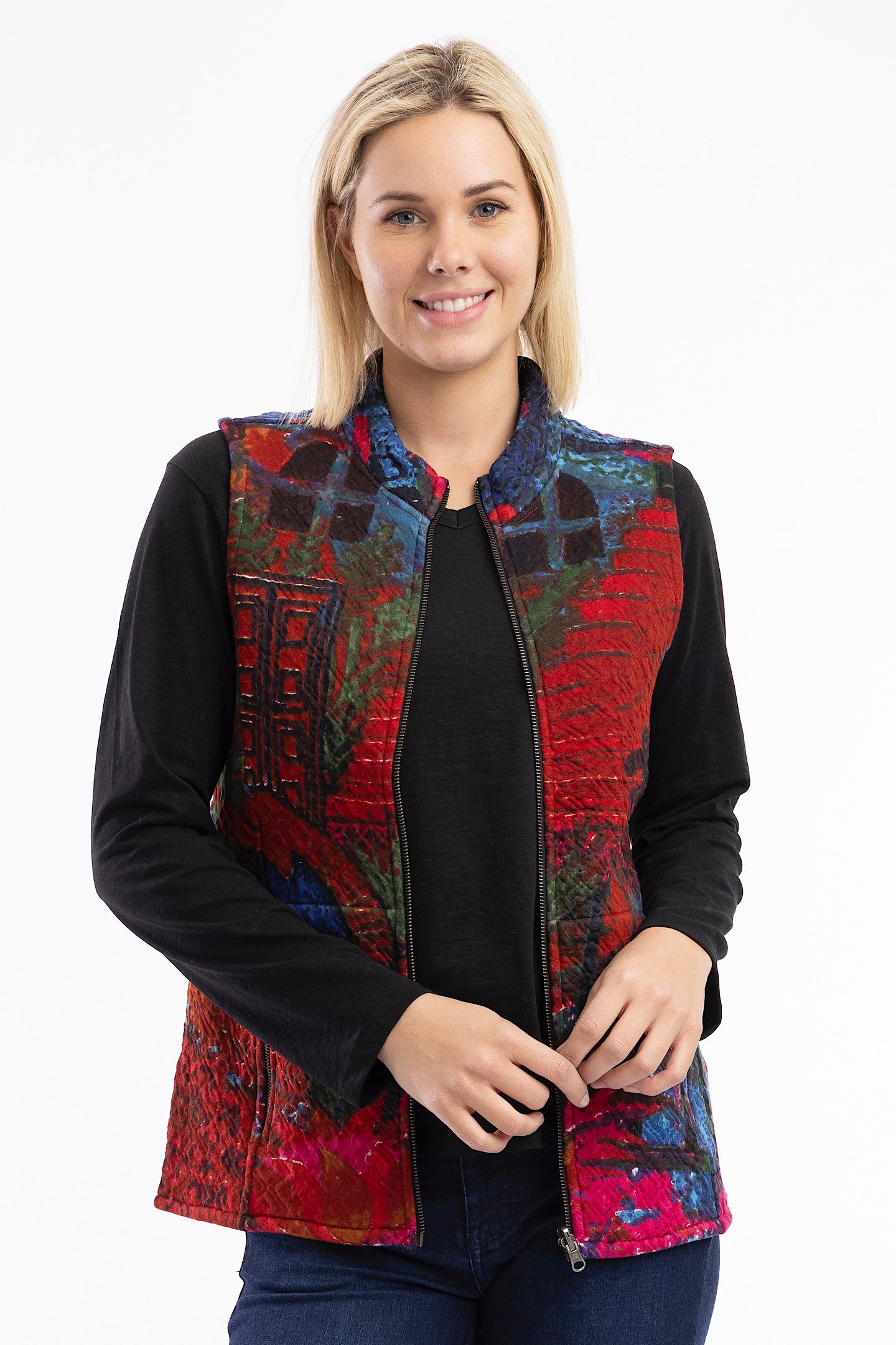 Orientique Vest Zip Houses 23016
