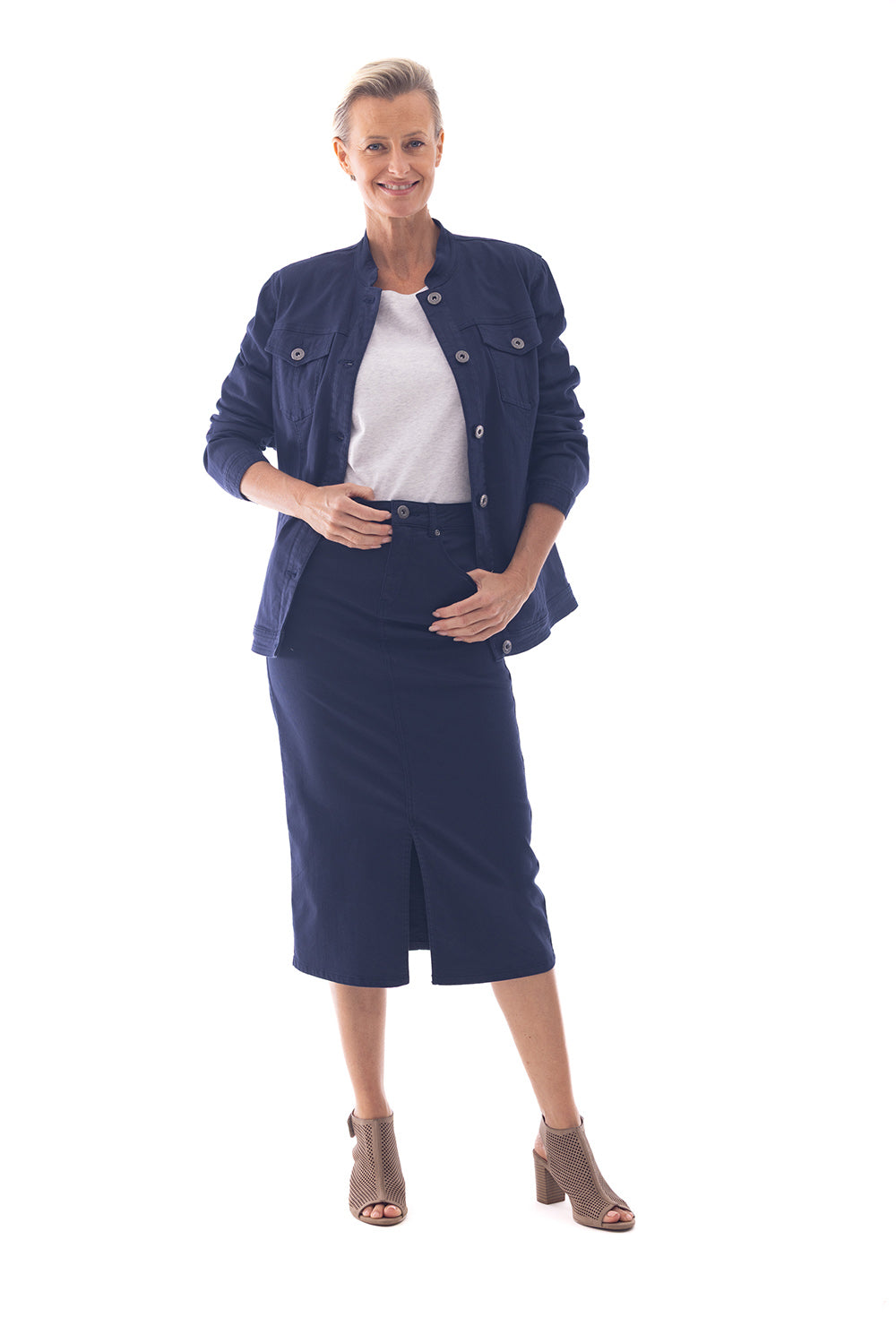 Cafe Latte Jacket Navy CLM414