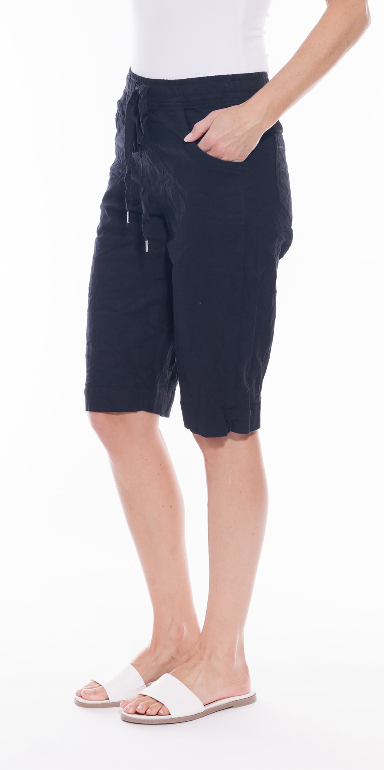 Cafe Latte Crushed Shorts Black  CLM440