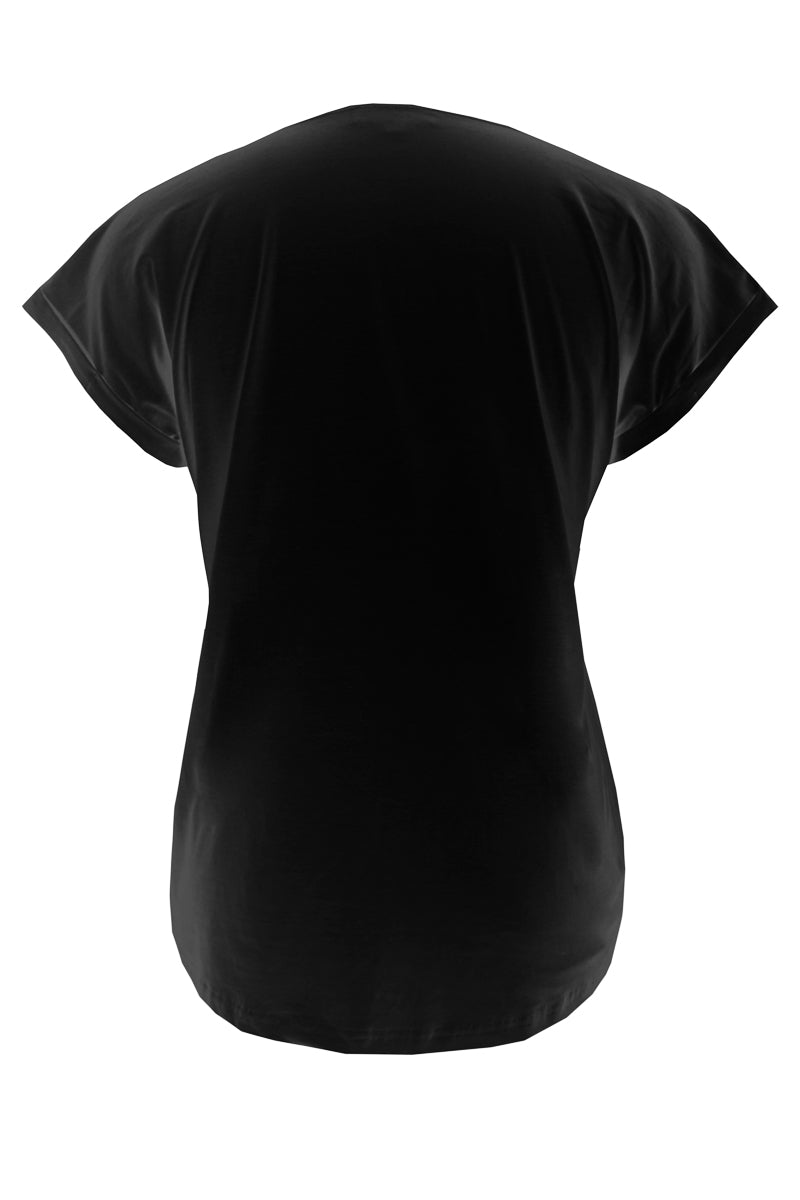 Cafe Latte V Neck Black  CLM476