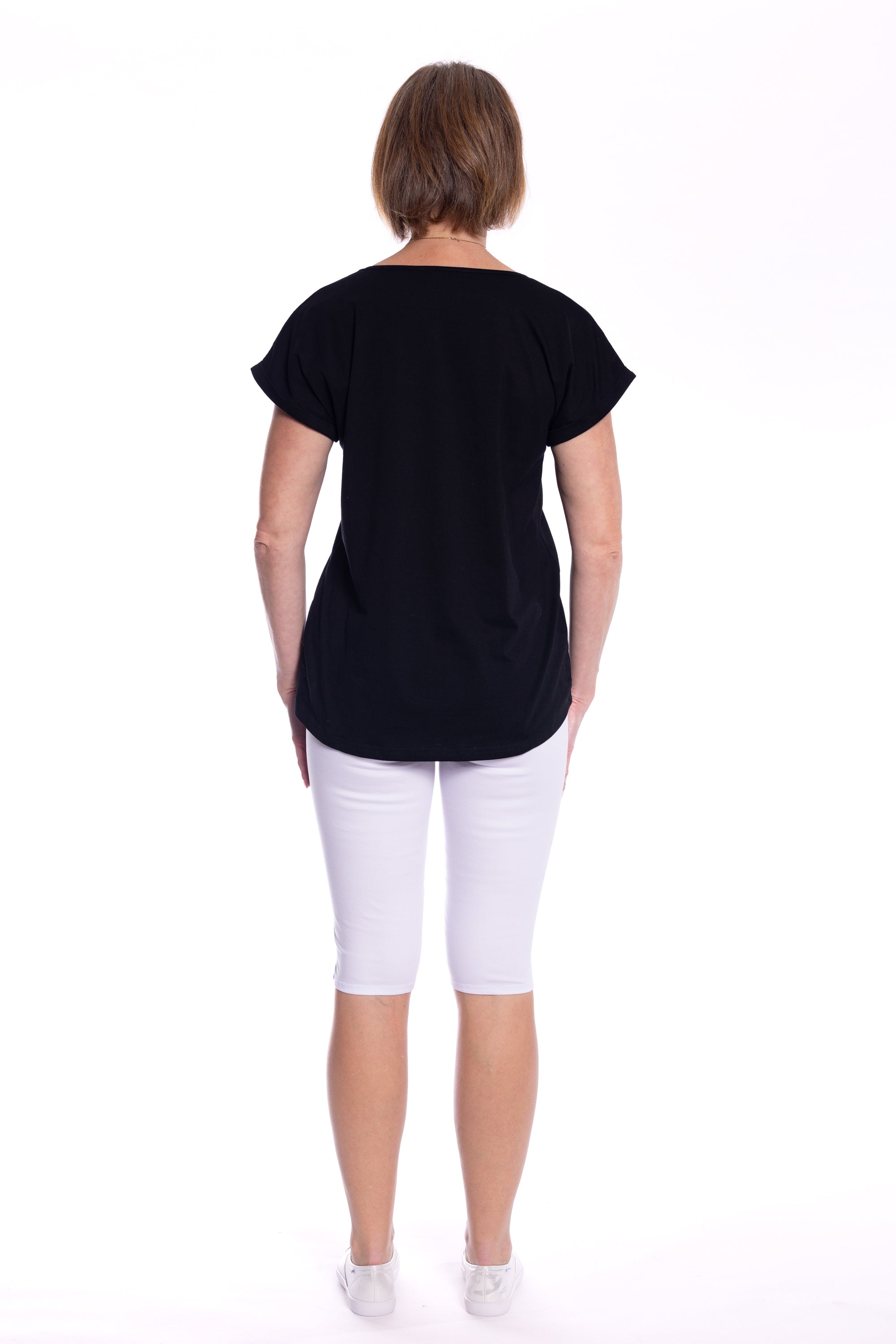 Cafe Latte V Neck Black  CLM476