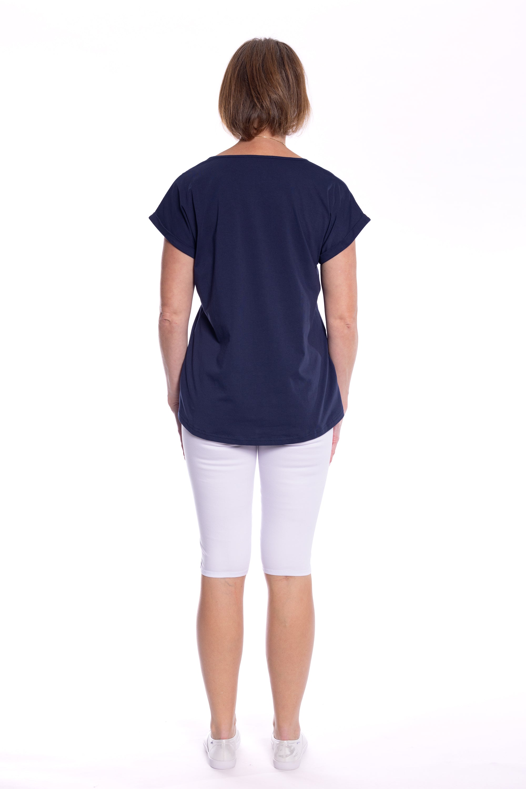 Cafe Latte V Neck Navy CLM476