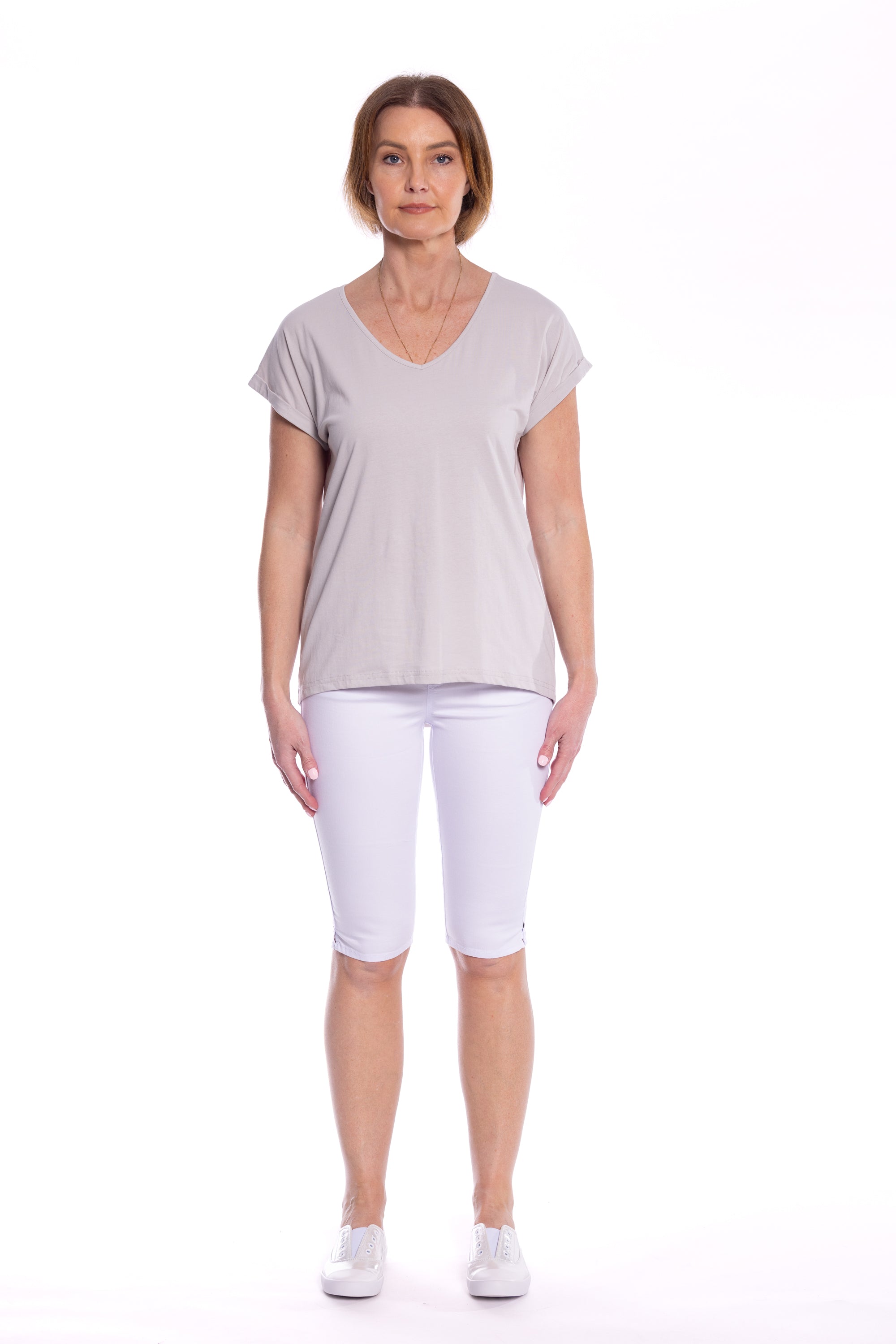 Cafe Latte V Neck Putty CLM476