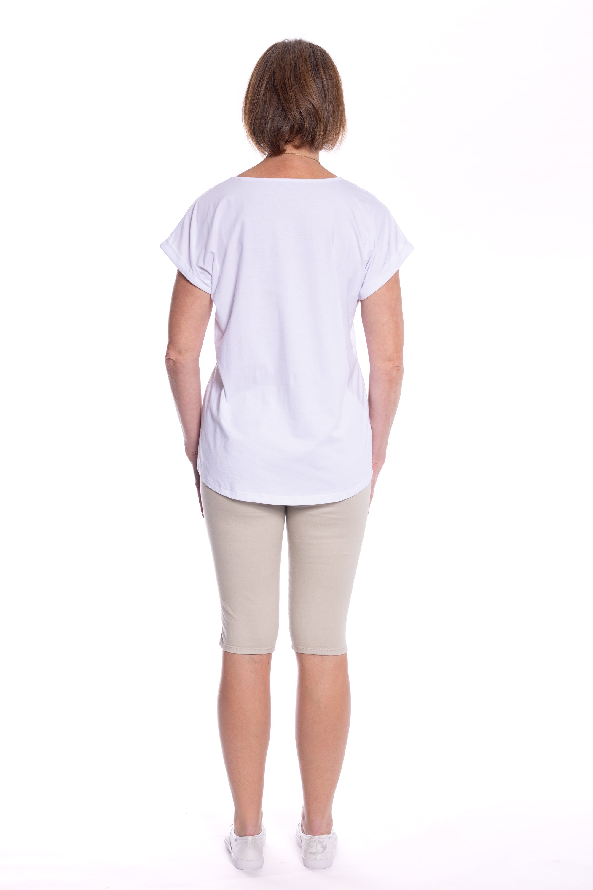 Cafe Latte V Neck White CLM476
