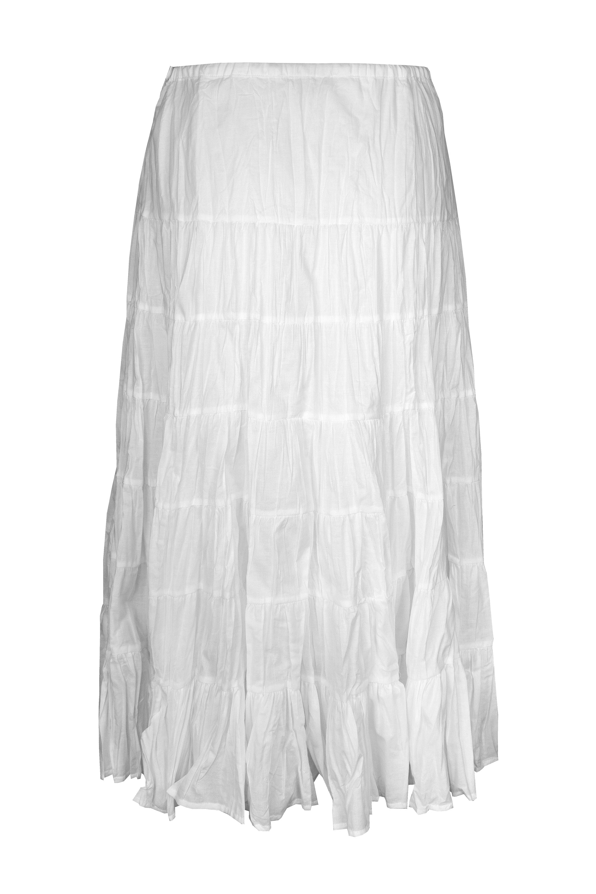 Cafe Latte Tiered White Skirt CLM486