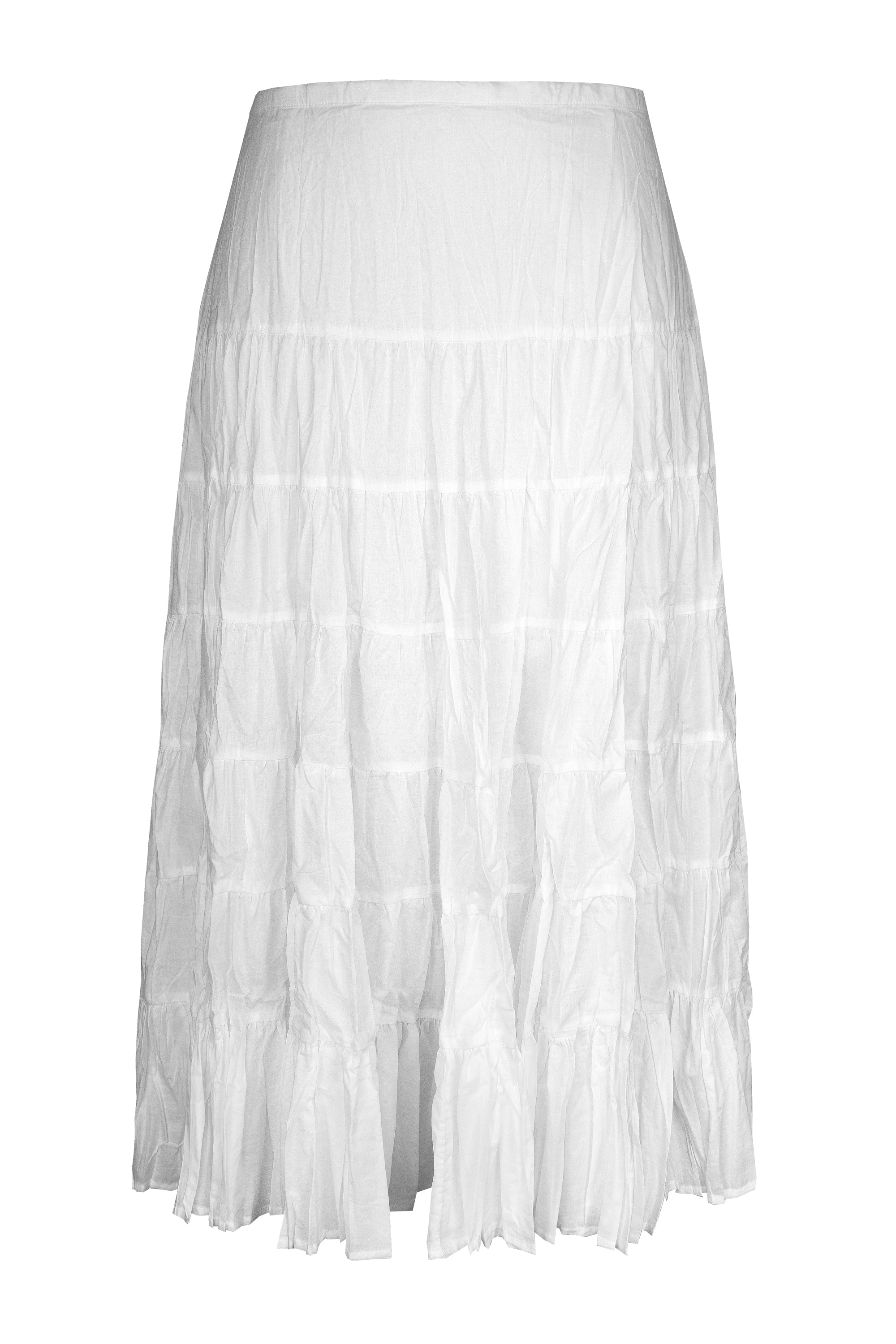 Cafe Latte Tiered White Skirt CLM486