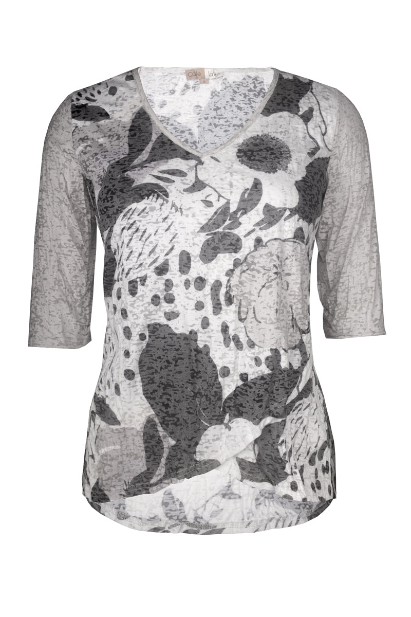 Cafe Latte Putty Flower Tunic Top CLM506