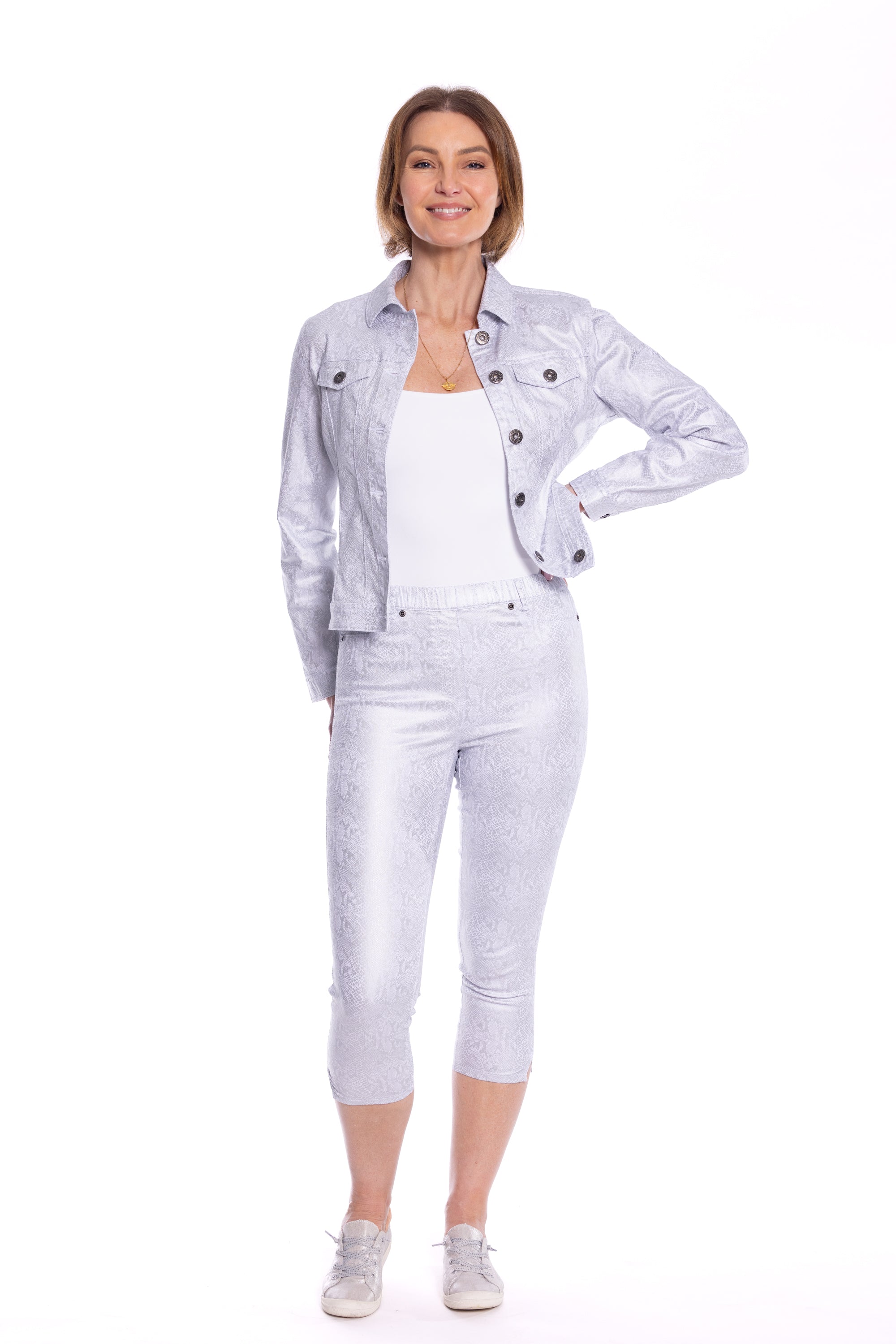 Cafe Latte Silver Snake Jacket CLM508