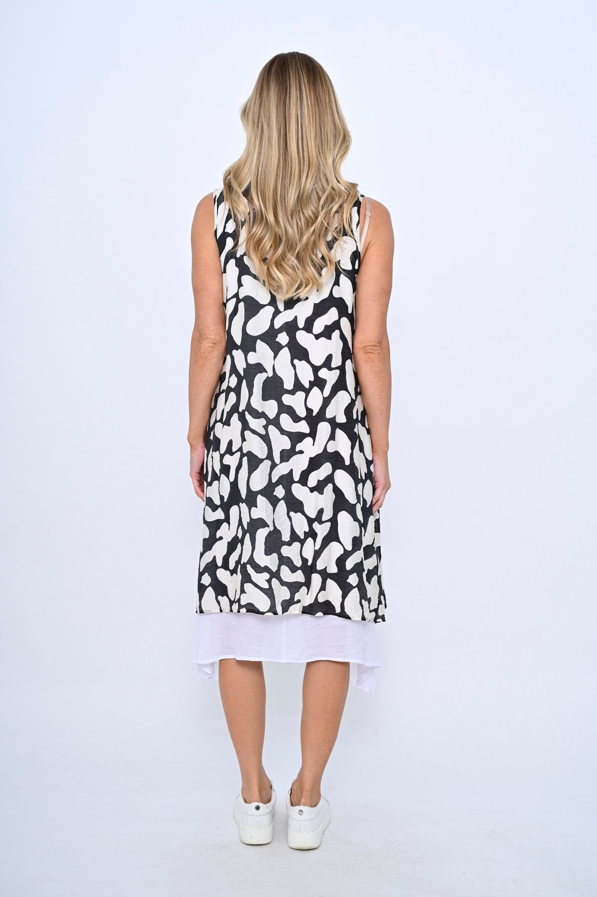 Cali & Co Black  Print Dress LA2408-1