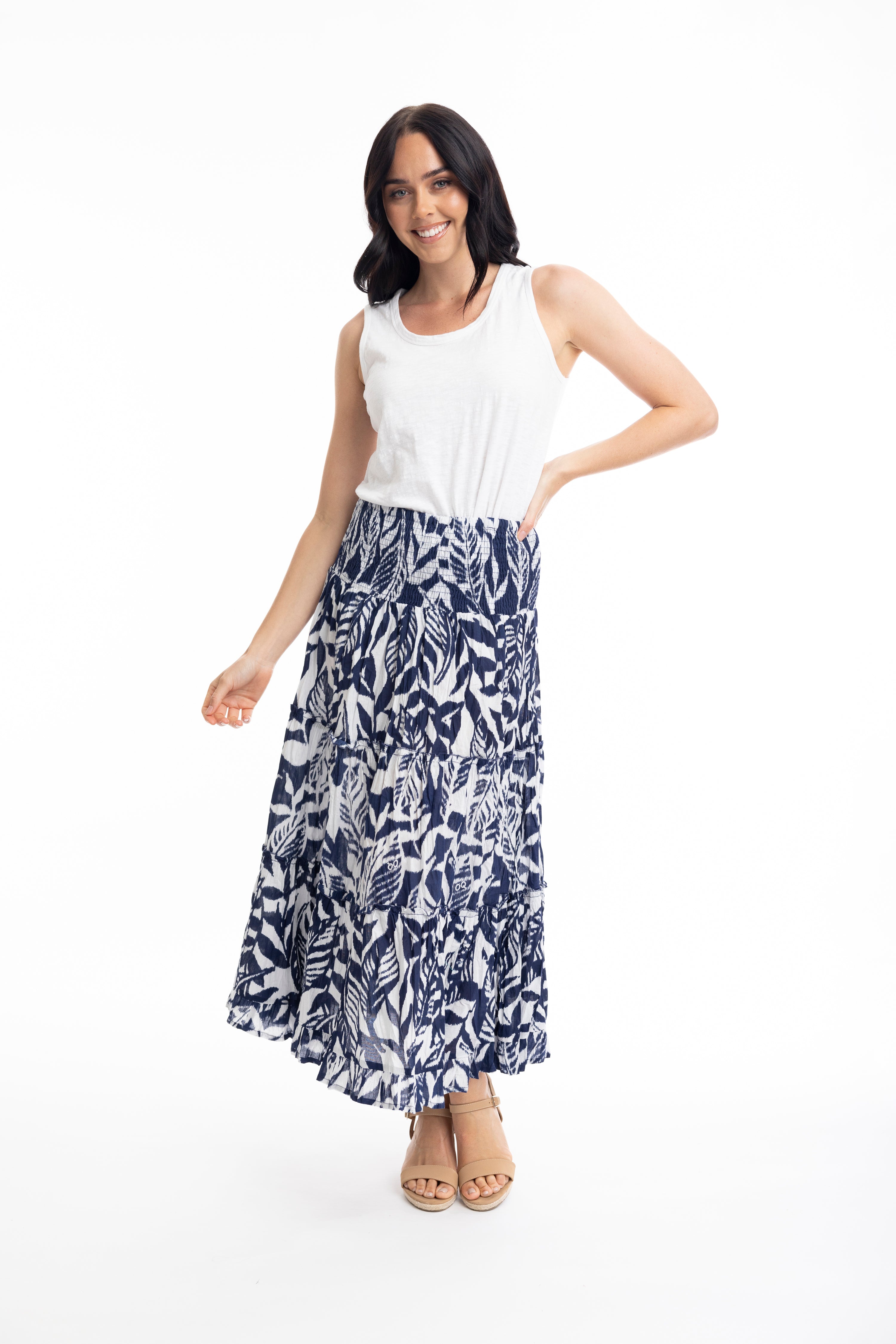 Orientique Hayman Navy Skirt 4534