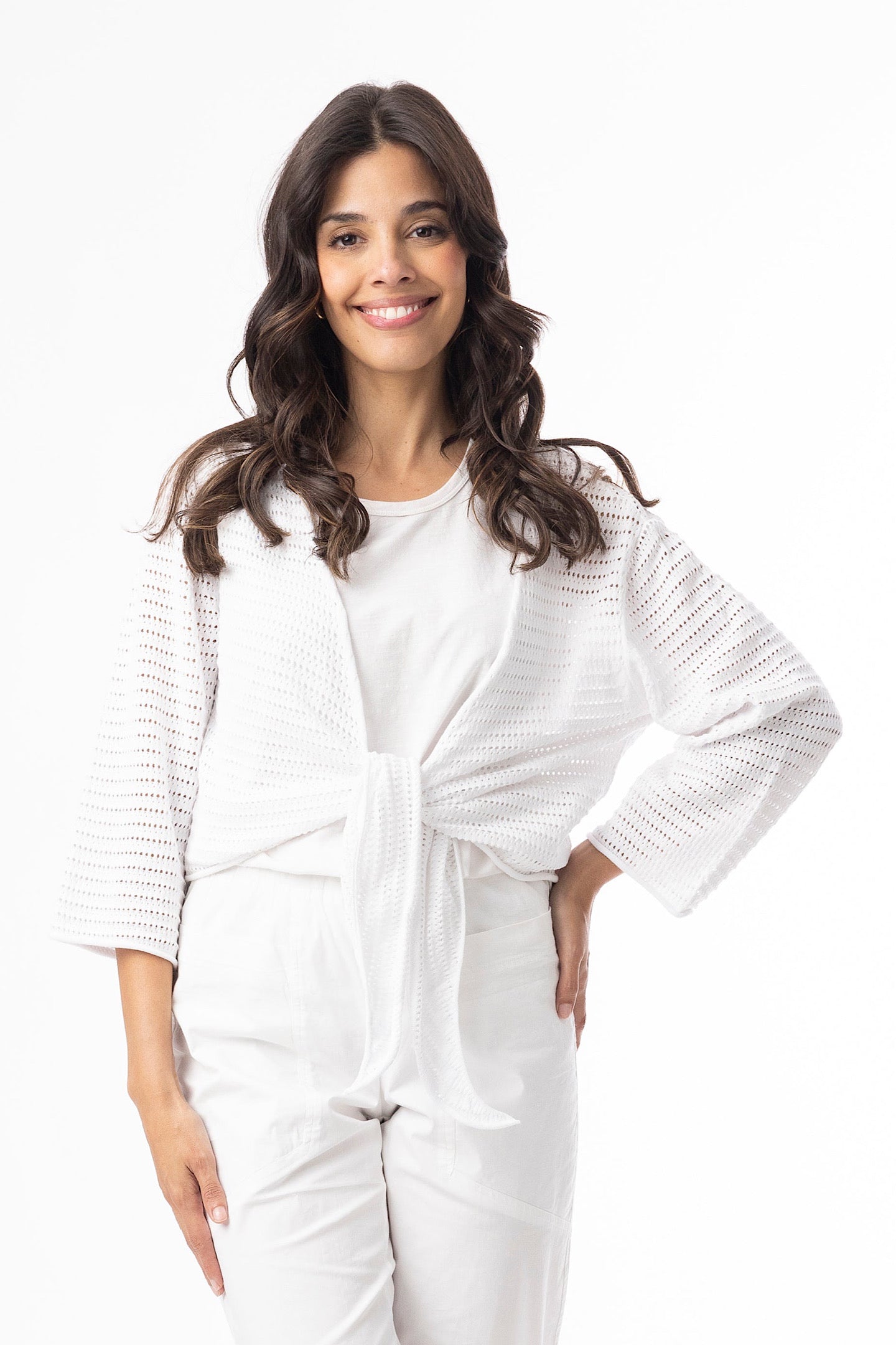 Orientique White Knit Shrug