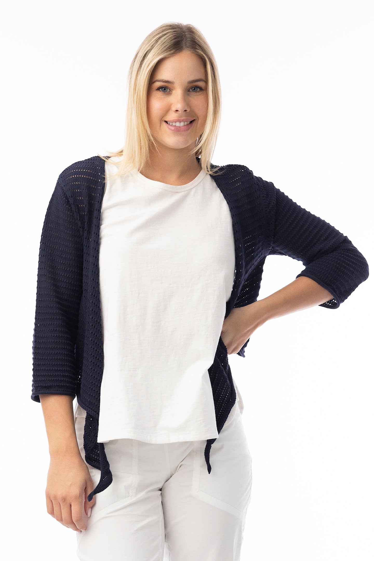 Orientique Navy Knit Shrug